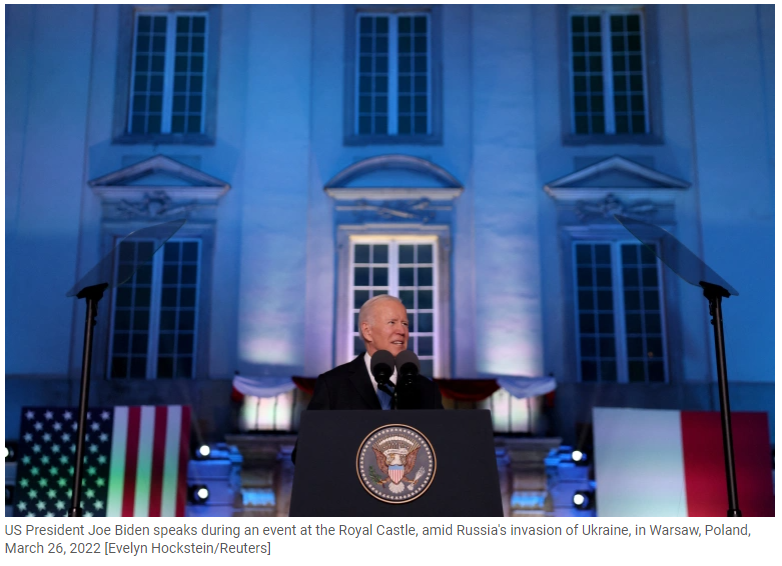 Russia-Ukraine war: Biden says Putin ‘cannot remain in power’