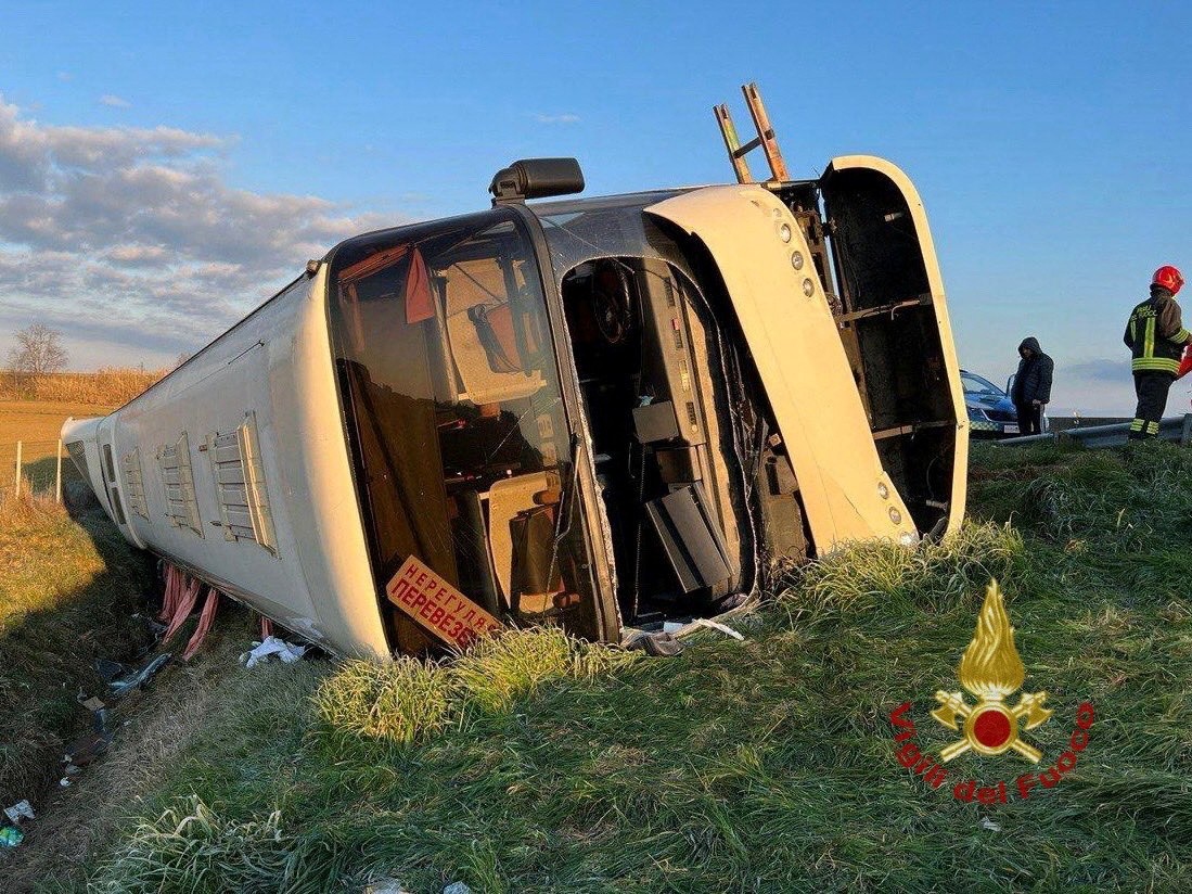 Ukraine Bus Overturns