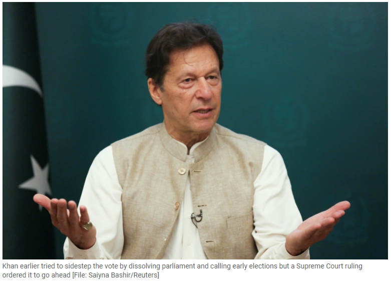Pakistan PM Imran Khan loses no-confidence vote, Accuses USA of colluding with opposition