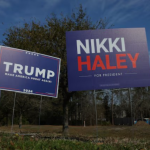 Campaign signs for Republican