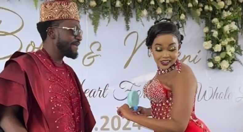 Glitz & glamour as celebrity designer Bolo weds lover Mueni in colourful wedding